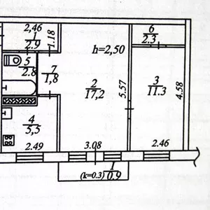 2 комнатная квартира ул.Косиора (р-н ДК)