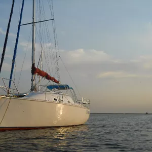         Парусно-моторная яхта-швертбот  с  водяным   балластом        