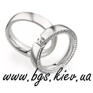 Обручальные кольца из белого золота на заказ Киев