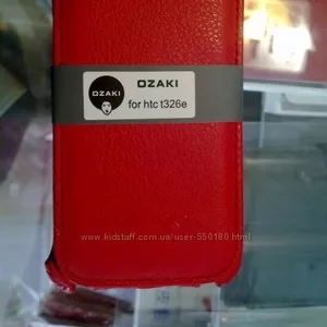  Чехол книга для HTC Desire SV Ozaki,  кожа,  белый,  красный цвета 