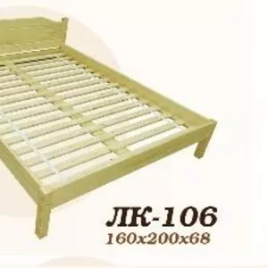 Кровать,  деревянная,  Лк- 106,  Скиф,  из массива хвойных пород деревьев.