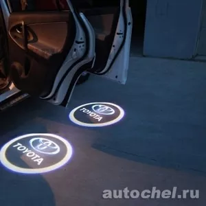 Лазерная подсветка дверей с логотипом на разные авто