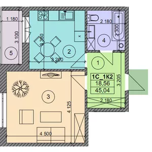 1ком. квартира на Днепровской наб