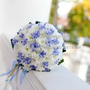 Свадебный букет из хризантем 