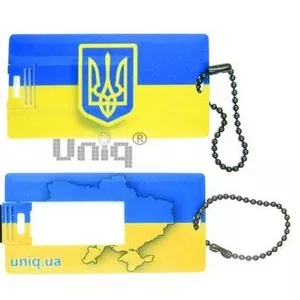 USB Flash Uniq ВИЗИТКА флаг Украины прямоугольная,  пластик