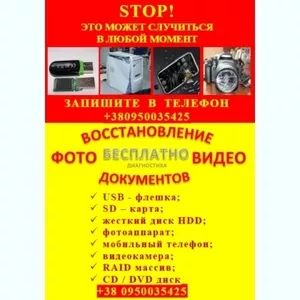 Восстановление удаленных фотографий,  видео,  документов,  информации.