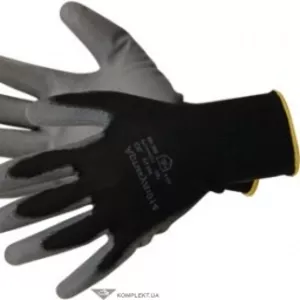 Перчатки нейлоновые АГАТ с ПУ покрытием, черные
