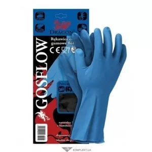 Перчатки латексные хозяйственные,  GOSFLOW,  вес - 60 гр.,  цвет: синий