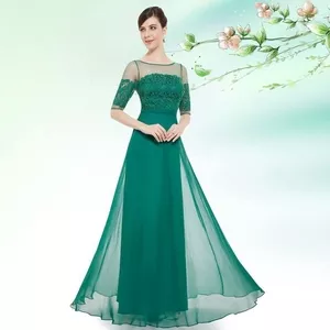 Зелёное вечернее платье большого размера