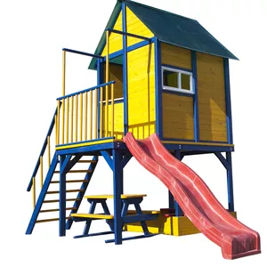 Детская площадка - домик с горкой 