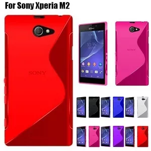 стильный силиконовый S-line TPU чехол Sony Xperia M2 D2305 D2302 s50h