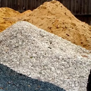 Песок морской,  щебень,  отсев,  бут,  тырса,  цемент