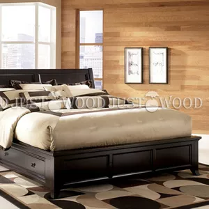 Двуспальная кровать Монако из натурального дерева