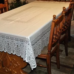Сkaтерть для дома,  белая скатерть,  скатepть для праздника,  кухонная ск