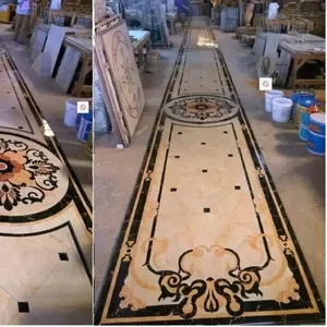 Мраморный пол. Розетки из мрамора