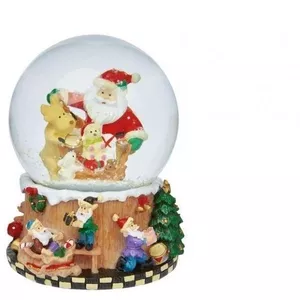 M7-330100,  Музыкальная шкатулка со снежным шаром (Санта-Клаус),   разно