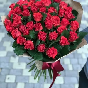 51 красная роза Эль Торо 50 см