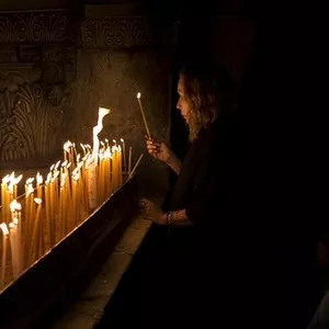 Иерусалим. Возжжение Свечи в храме Гроба Господня. Иерусалим