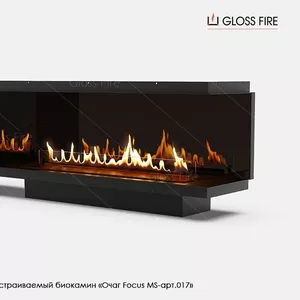 Вбудований біокамін «Очаг 1200  MS-арт.017» Gloss Fire 