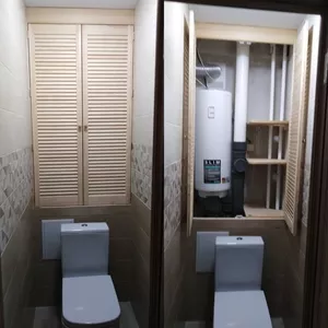 шкаф в туалет с закрытием стояковых труб и котла 