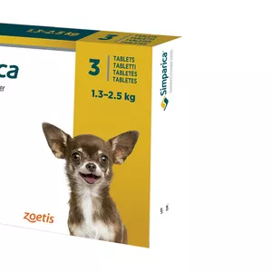 Simparica (Симпарика) 3 таблетки от блох и клещей для собак 5 мг / 1, 3-2, 5кг