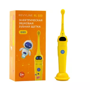 Звуковая щетка Revyline RL 020 Kids в желтом дизайне с 3 насадками