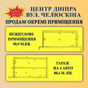 Нежитлове приміщення 131, 3 м. кв. у центрі м. Дніпро 