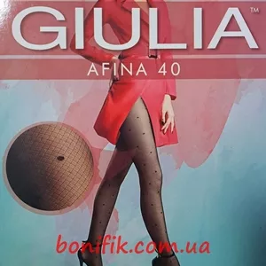 Жіночі колготки з імітацією сітки в горошок AFINA 40 DEN (model 5)