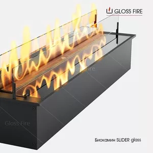 Дизайнерський біокамін SLIDER glass 600 Gloss Fire               