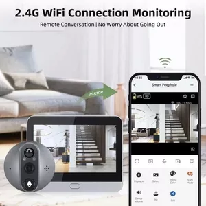 Умный дверной видеоглазок Tuya Wi-Fi R9 Silver