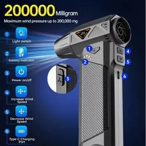 Портативний турбовентилятор 200 000 об/хв із LED-підсвічуванням
