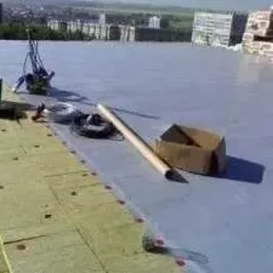 Кровельные работы. Монтаж ПВХ мембраны. Ремонт плоской крыши.