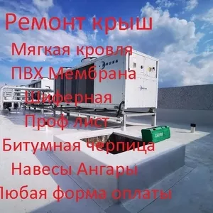 Абсолютно Аккуратно ремонт Различных  крыш  любых конструкций
