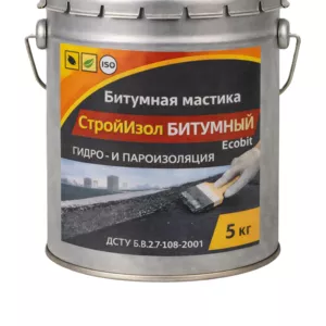 Битумная мастика СтройИзол Битумный ЭКОБИТ ведро 5, 0 кг 