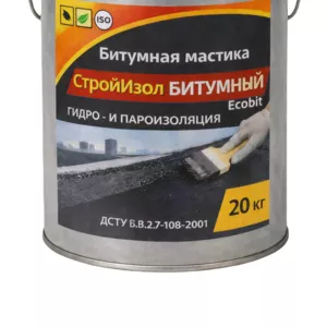 Битумная мастика СтройИзол Битумный ЭКОБИТ ведро 20, 0 кг