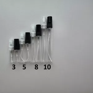 Флакончики скляні зі спреями металевими,  пластиковими